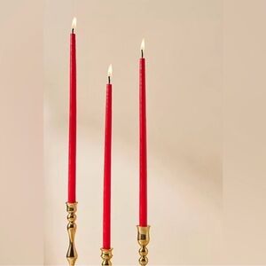 Set of 12 Anthropologie Mini Taper Candles Red 12" Tall Thin Candlesticks Anthro
